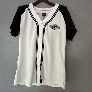 San Jose c.a Harley-Davidson jersey black white silver embroidered woman’s xxl